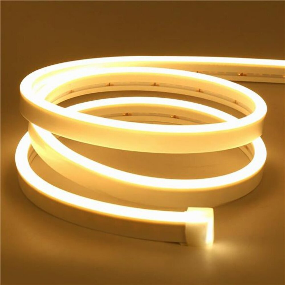 Warm White LED Neon Rope Light Waterproof Flexible Strip for Indoor Outdoor Deco